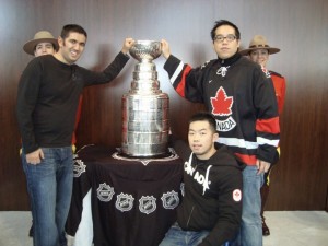 Vancouver - Mukul, Sam and Tim with Stanley Cup