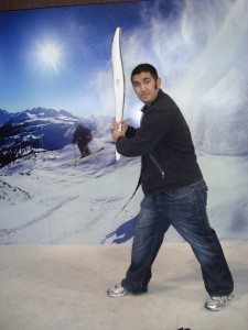 Vancouver - Mukul playing baseball with torch